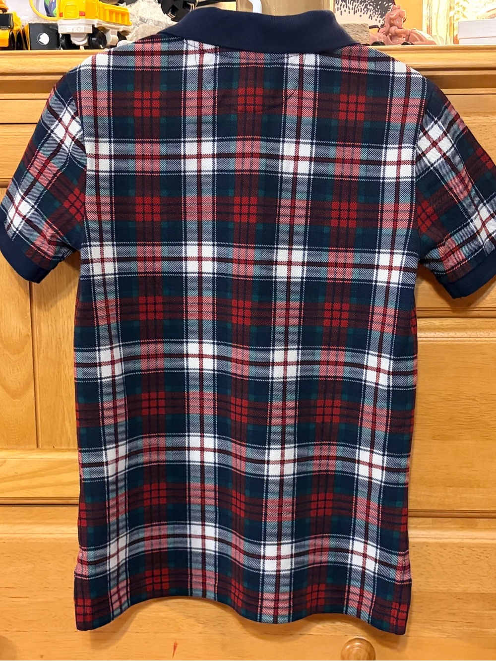 Polo Ralph Lauren Boys' Blue & Red Plaid Mesh Cotton Knit Shirt Size 7 - Picture 9 of 9